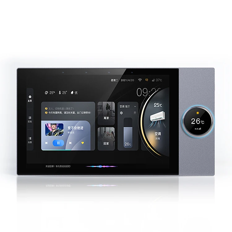 GTD 다기능 10인치 투야 지그비 시스템 와이파이 터치스크린 스마트 월 중앙 제어 스위치 (지그비 게이트웨이 포함)