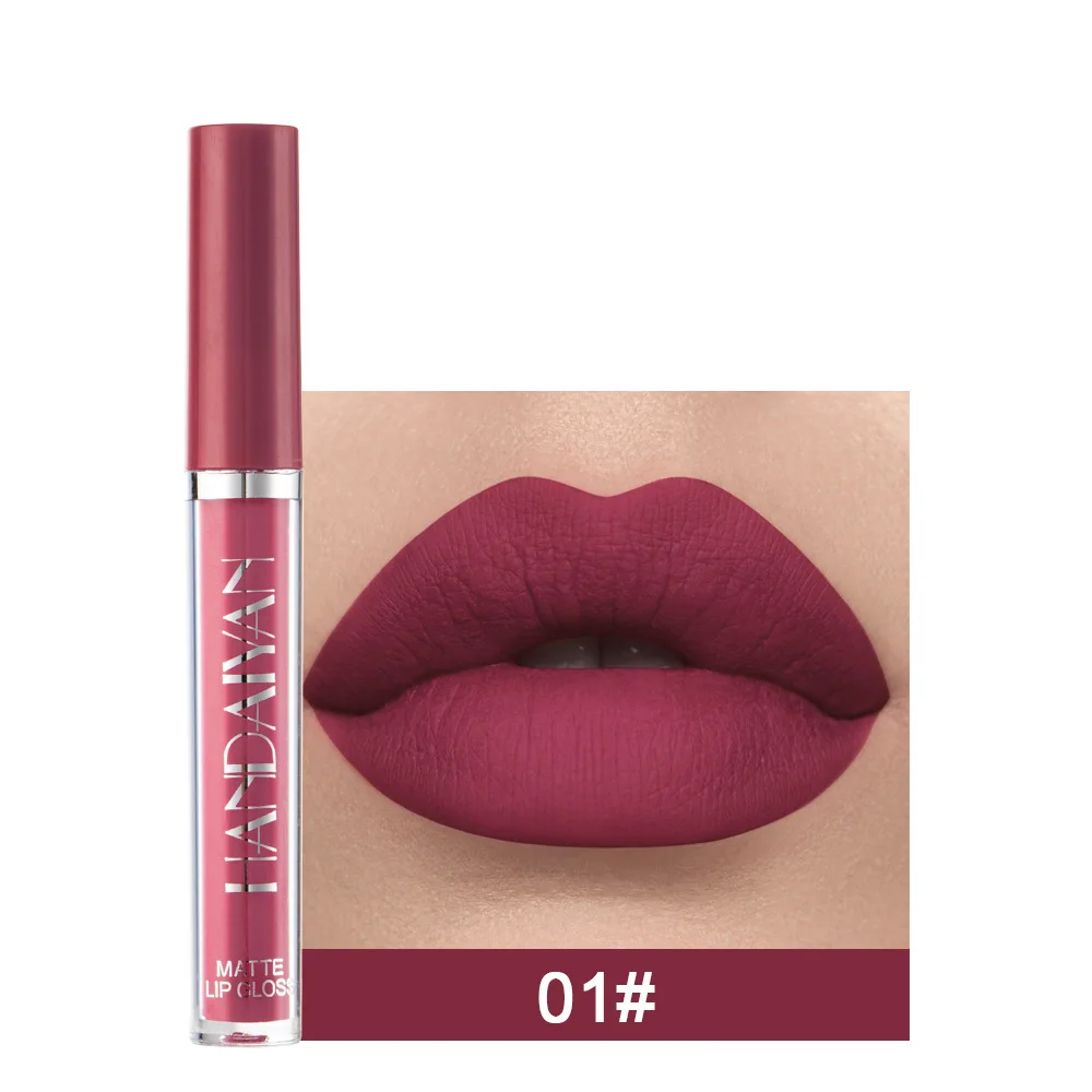 Handaiyan 12 Kleuren Lipgloss Matte Hydrateren Sexy Fluwelen Lippenstift Waterdichte Mode Kleur Lip Glazuur Hete Verkoop Cosmetica