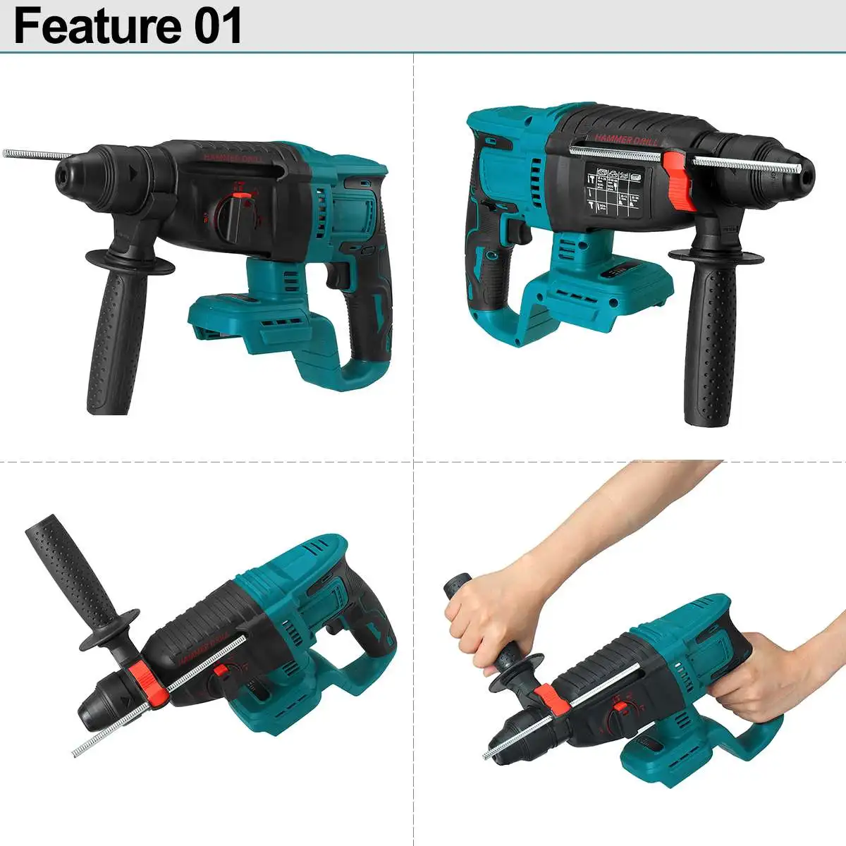 26mm Brushless Electric Rotary Hammer Impact Drilll Screwdriver SDS Chuck 6500rpm Cordless Power Tool For Makita 18V Battery