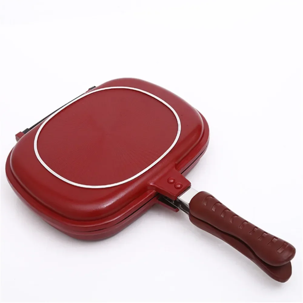 32cm Double-Sided Frying Pan Skillet Grill  Baking Tray Non-Stick Skillet Wok Pan Home Garden Pancake for The Kitchen