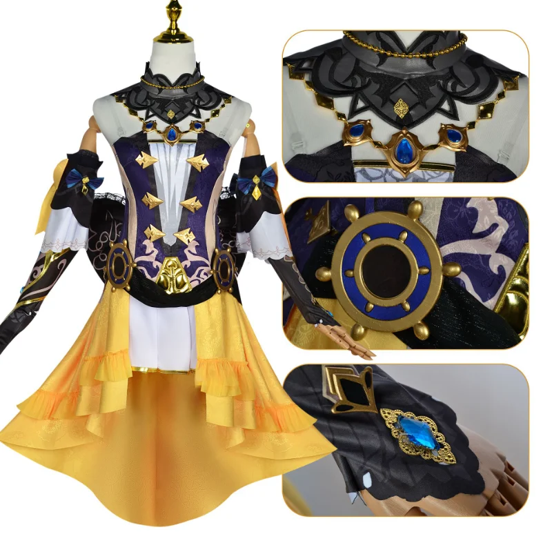 Navia cosplay juego Genshin Impact vestido uniforme disfraz peluca traje mujeres juego de rol Halloween Anime carnaval fiesta trajes