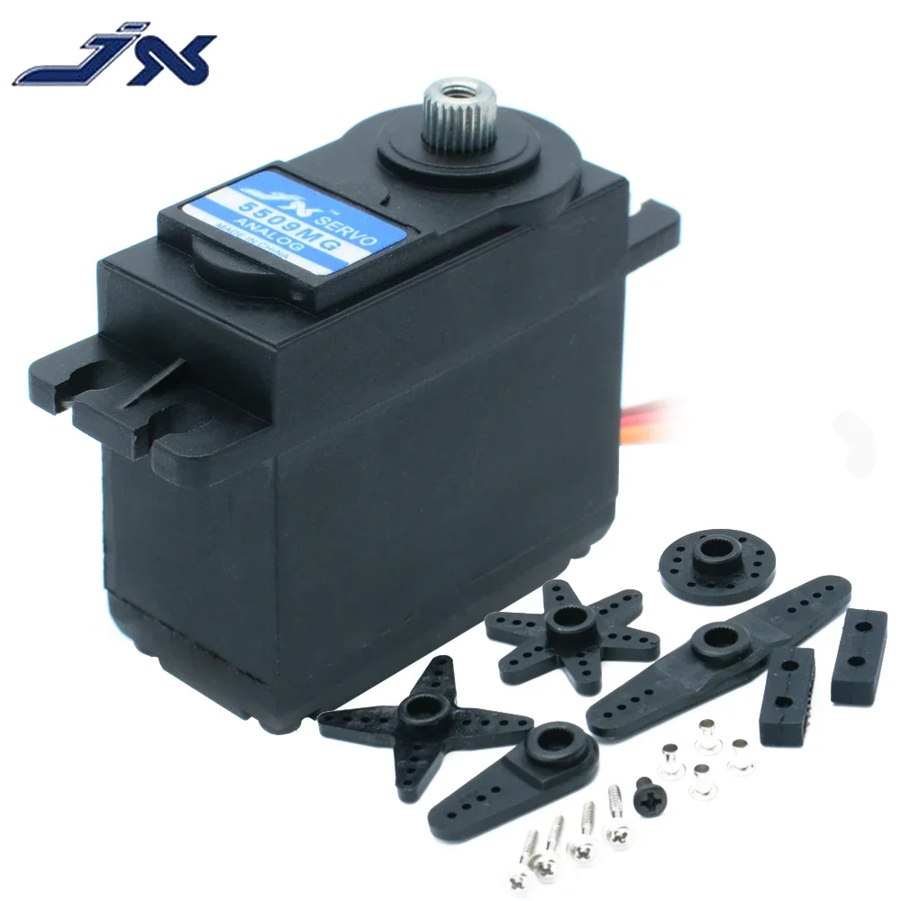 JX PS-5509MG 4.8-6.0V 9.35kg Metal Gear Analogique Noyau Servo JR Prise touristes Roulements À Billes Pour RC Voiture Bateau Drone Modèles Accessoires