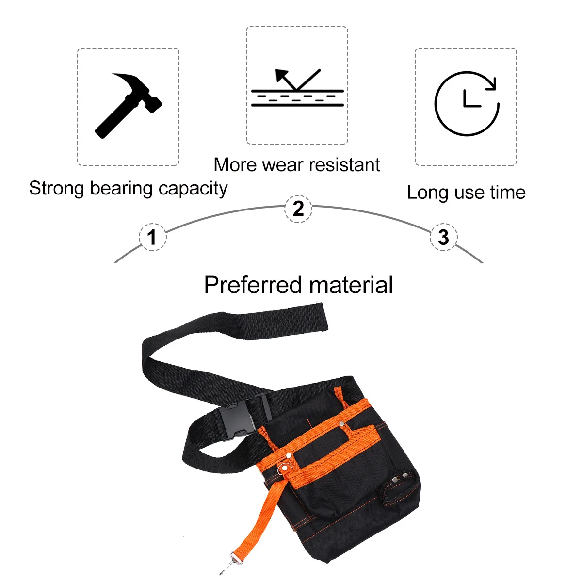 

Electrician Tool Waist Bag High Capacity Storage Pouch Screwdriver Loops Notebook Pocket Adjustable Belt Waist Bag
