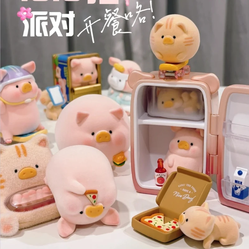 Caja Sorpresa Diaria de Lulu Pig: Figura de Anime Kawaii de Cerdito, Muñeco, Bolsa Sorpresa, Adorno para Habitación, Colección de Juguetes Modelo para Niños