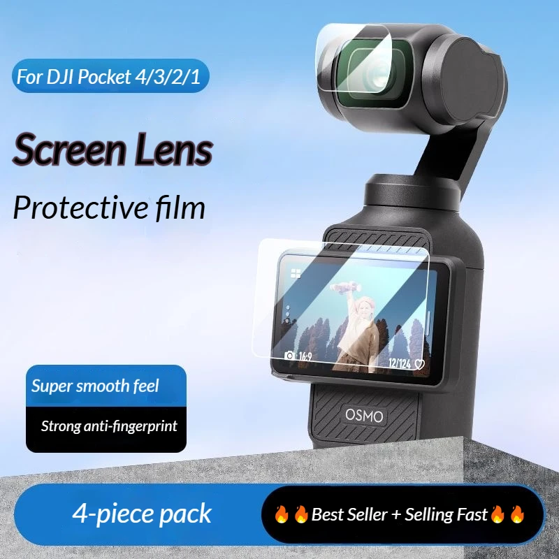 

For DJI OSMO Pocket 4/3/2 Screen Protectors & Camera Lens HD Tempered Glass Film Full Coverage Protective Film For DJI Pocket 4