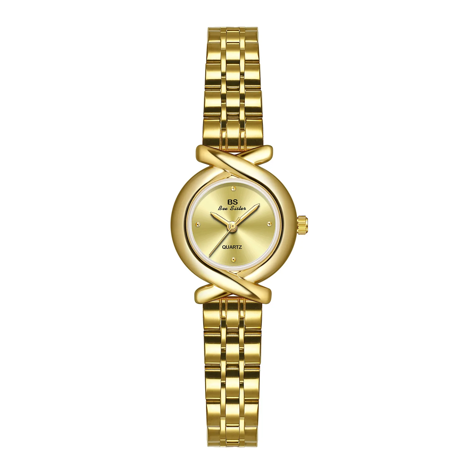 BS Women's Watch Light Luxury Brand Fashion Small Gold Bracelet Stainless Steel Strap Women's Watches