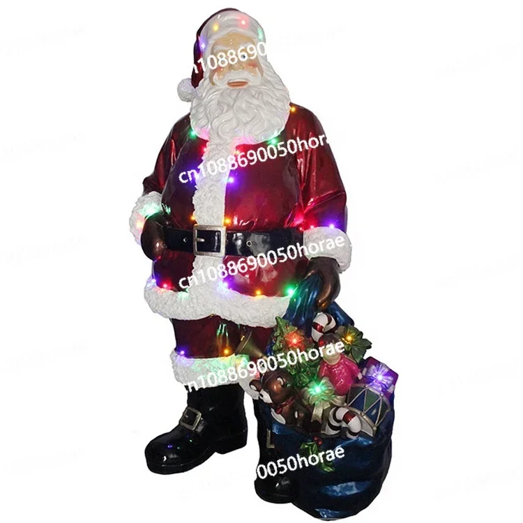 

Outdoor Christmas Decoration Polyresin LED Life Size Nutcracker and Santa Claus Statues