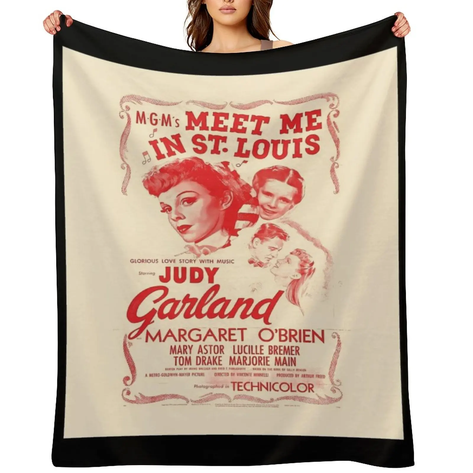 

Vintage Meet Me in St Throw Blanket Soft Big Thins Blankets For Bed Plaid on the sofa Blankets