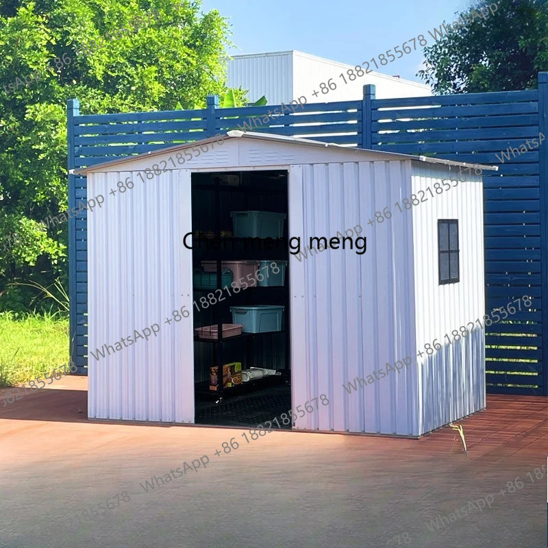 

Большой уличный сарай для хранения 6x6 футов, металлический хозяйственный сарай с напольным каркасом, стальной садовый сарай для заднего двора, сада, патио, газона