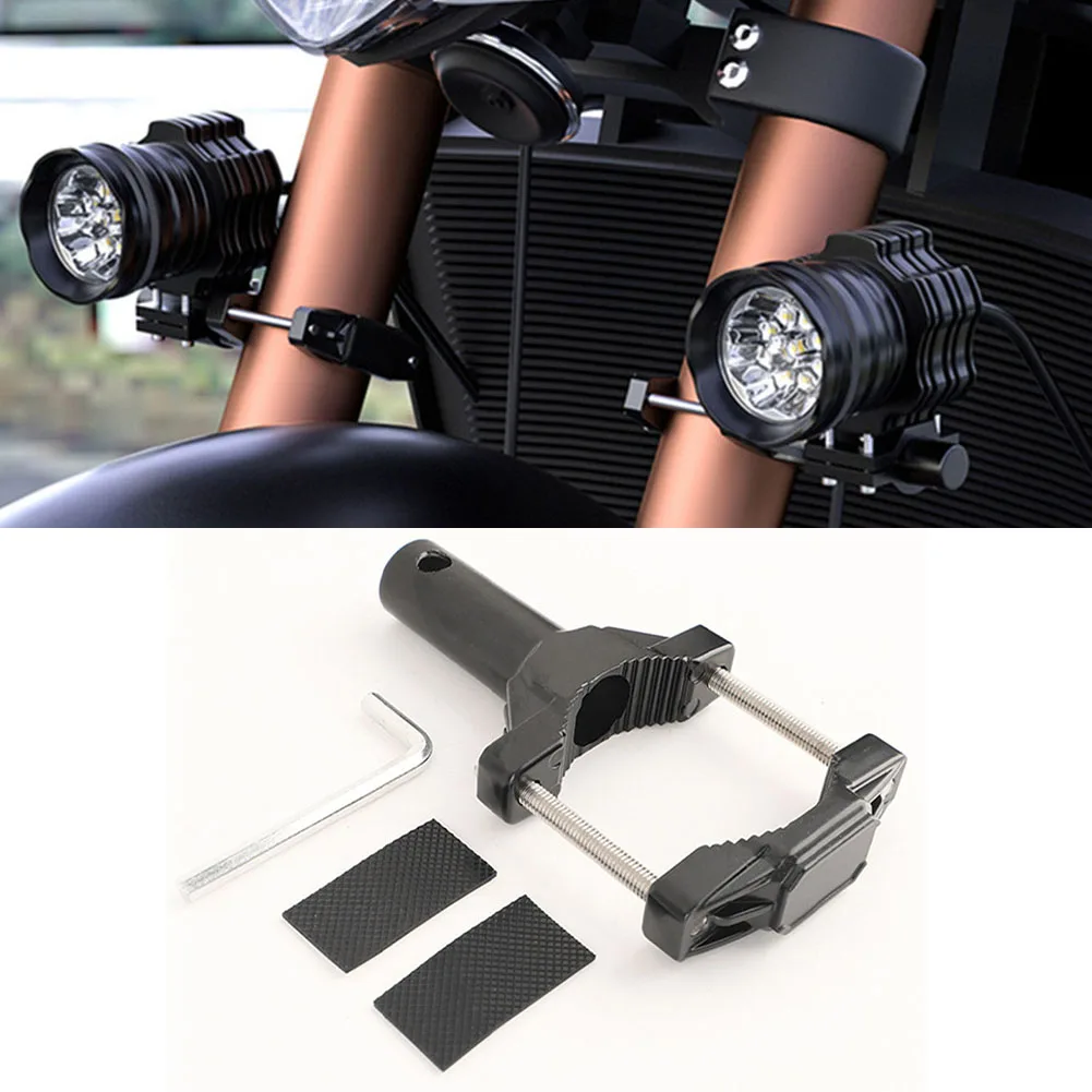 1/2Set CNC Motorcycle Fork Mount Bracket Clamp Holder For Spot Fog Driving Head Light Spotlight Extension Pole Frame Parts