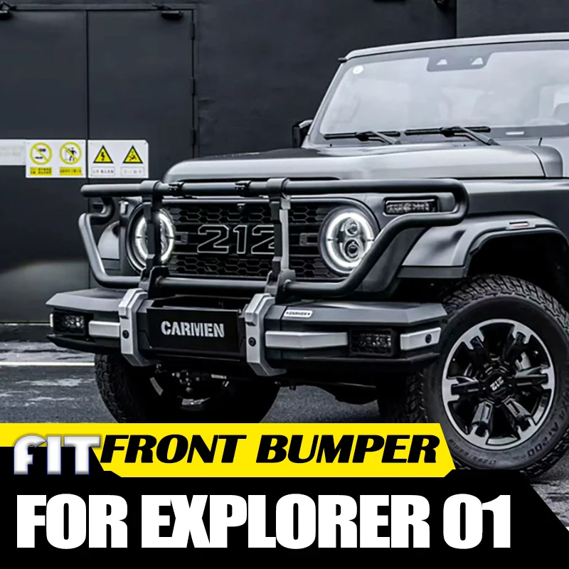 Car Bullpen Competitive Bar Fit for BAIC 212 Pickup Truck Explorer 01 Modified Car Armor Trowel Front Bar Winch Bracket