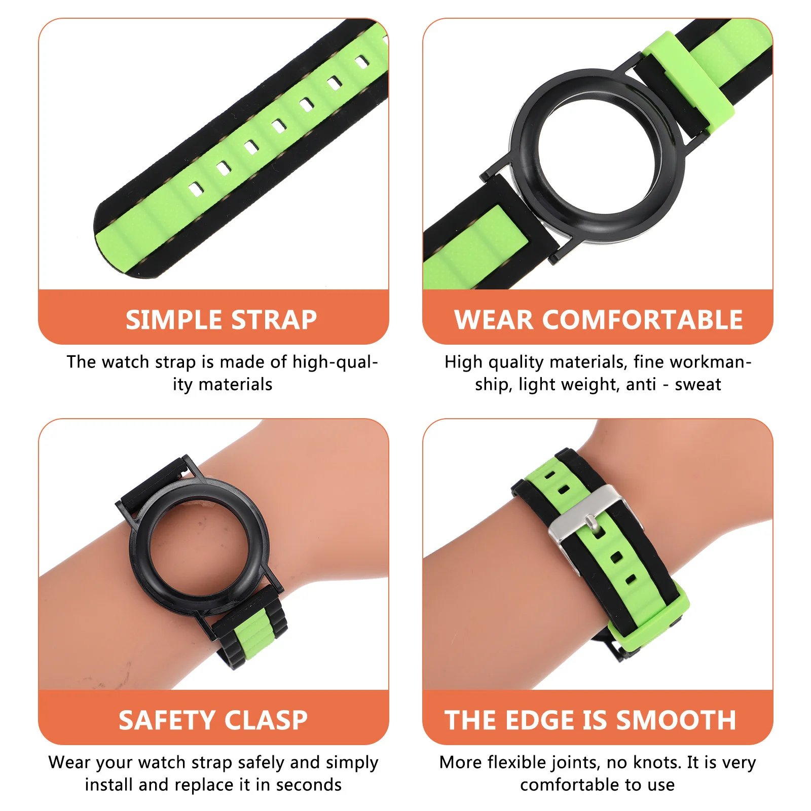 

Wristband Bands Watch Box Securely Lock Elastic Silica Gel Location Elderly-friendly