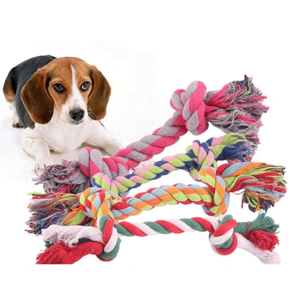 17cm Dog Rope Chew Toy Pet Molar Bite-Resistant Rope Knot Outdoor Training Playing Puppy Dog Relieving Stuffy Toy Pet Supplies