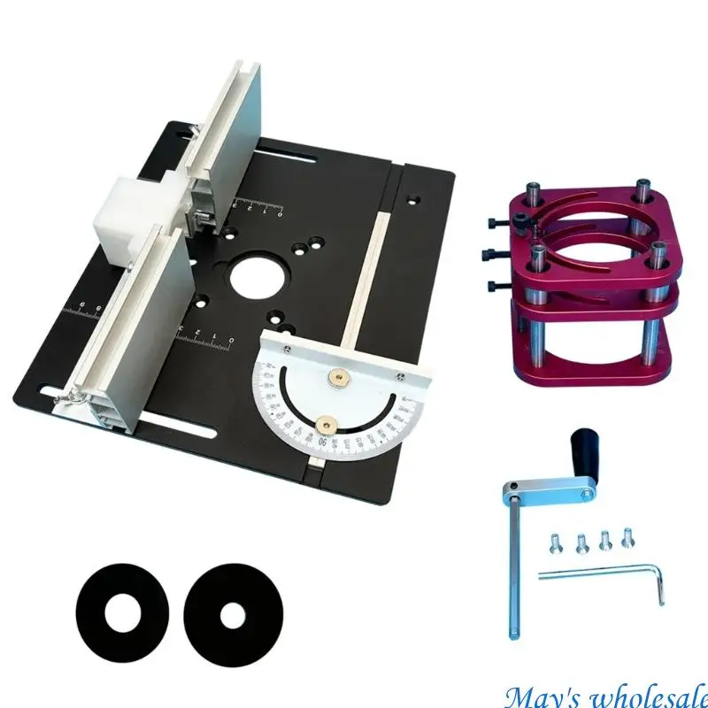 Accuracy Router Lift Set For 64 66mm Motors Plunge Base Mechanism Aluminum Table Plate Woodworking Stations 448A