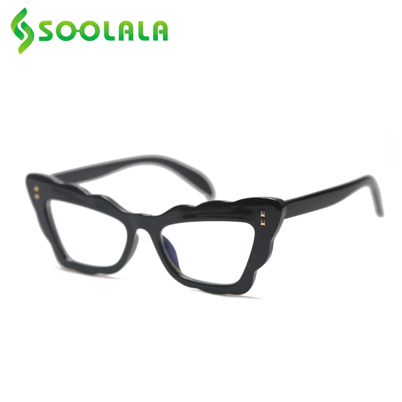 

SOOLALA Cat Eye Butterfly Anti Blue Light Reading Glasses Women Ladies Frame Reader Clear Lens Magnifying Presbyopic Eyeglasses