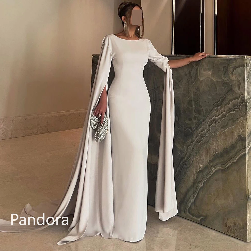 

Pandora O-Neck Dubai Prom Dress Full Sleeves With Floor Length Evening Dress Women Birthday Wedding Party Formal Gowns Arabia