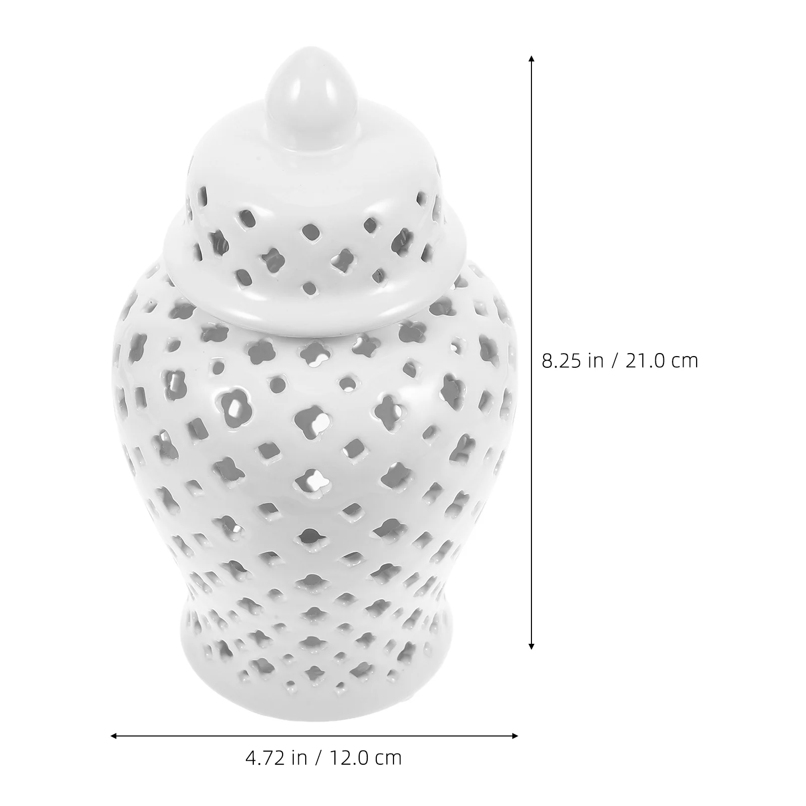 Chinese Style White Hollow General Jar Tabletop Flower Holder Arrangement Vase Delicate Ceramic Home Decorative Pot Blue