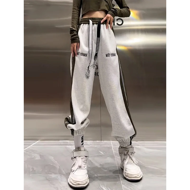 Harajuku Women pants Jogging Sweatpants Women for pants Baggy Sports Pants Gray Jogger Elastic High Waist Female Sport Trousers