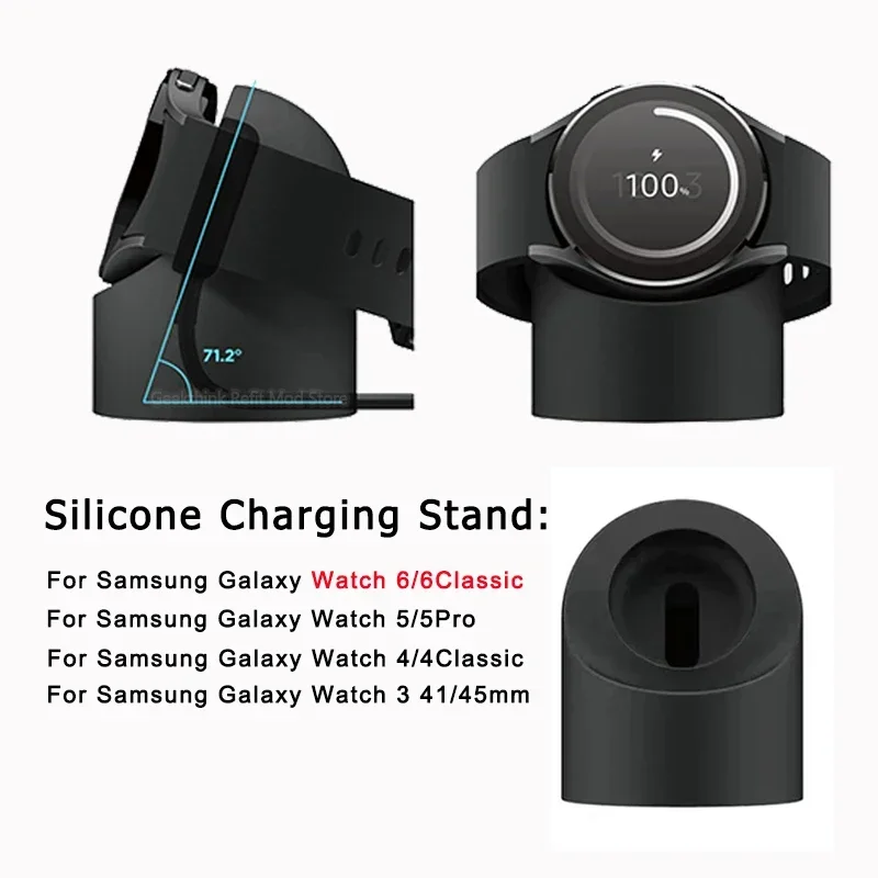 Compatible with Samsung Galaxy Watch 6 5 Charger Stand 40 44 46mmGalaxy Watch3 4 5 Pro Charger silicone Stand 45mm image 2
