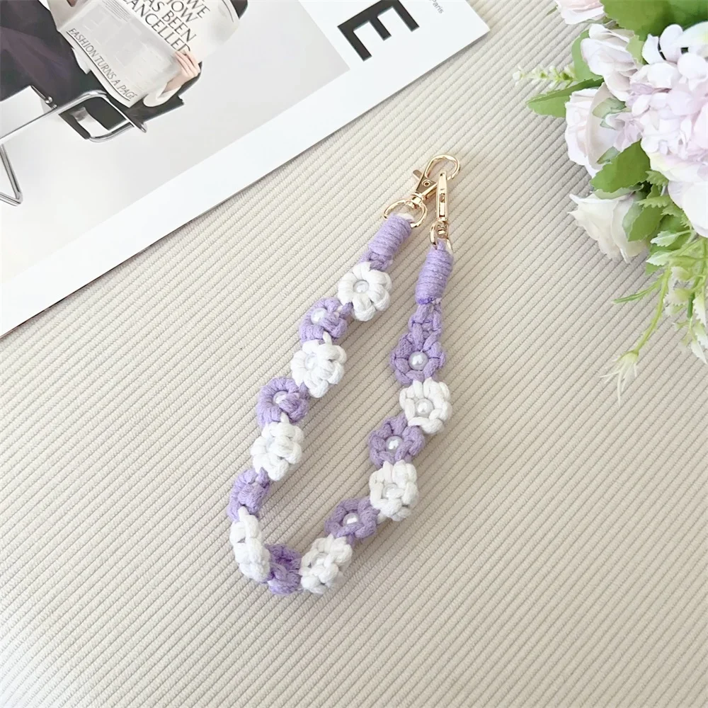 Detachable Little Daisy Flower Dual Tone Keychain Hanging Rope Cute Durable And Sturdy Rope Mobile Phone Lanyard Anti Loss