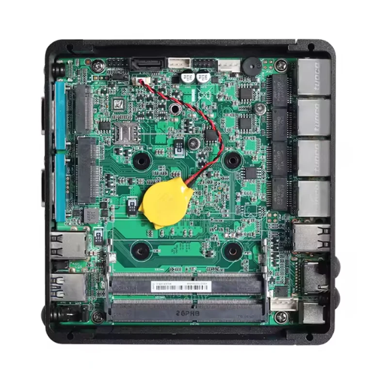 4x2.5G i226V LAN Fanless Mini PC Router morbido HD 2xCOM intel Celeon J6412 N150 N97 N100 N305 Computer Firewall Apparecchio Sever