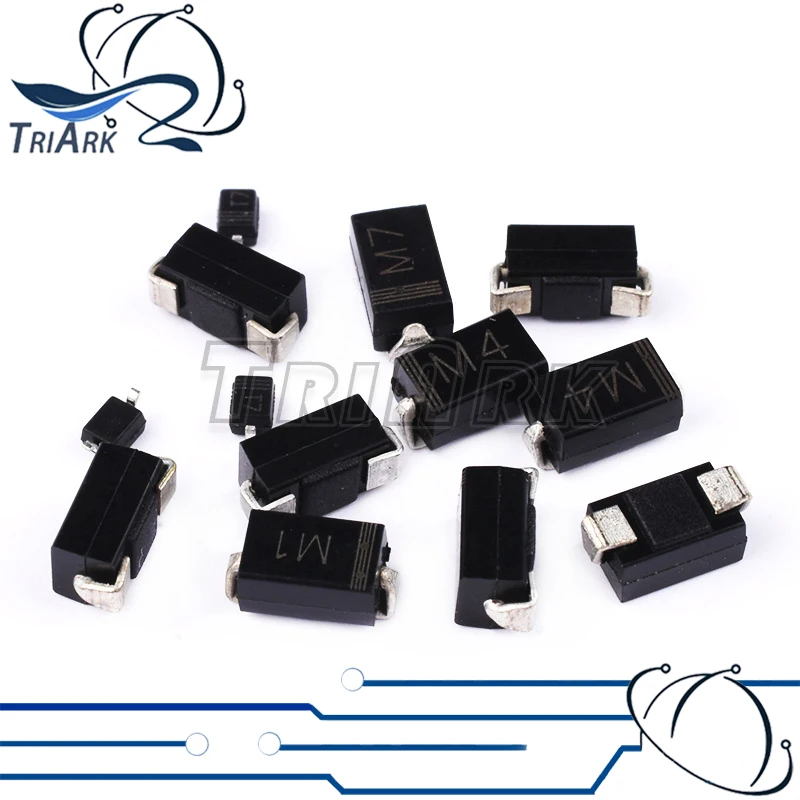 100PCS Schottky Diode M1 M4 M7 S1M S2M S3M SS12 SS14 SS16 SS24 SS26 SS36 SS54 SS110 SS210 RS1M US1M SMD Fast Switching Diode