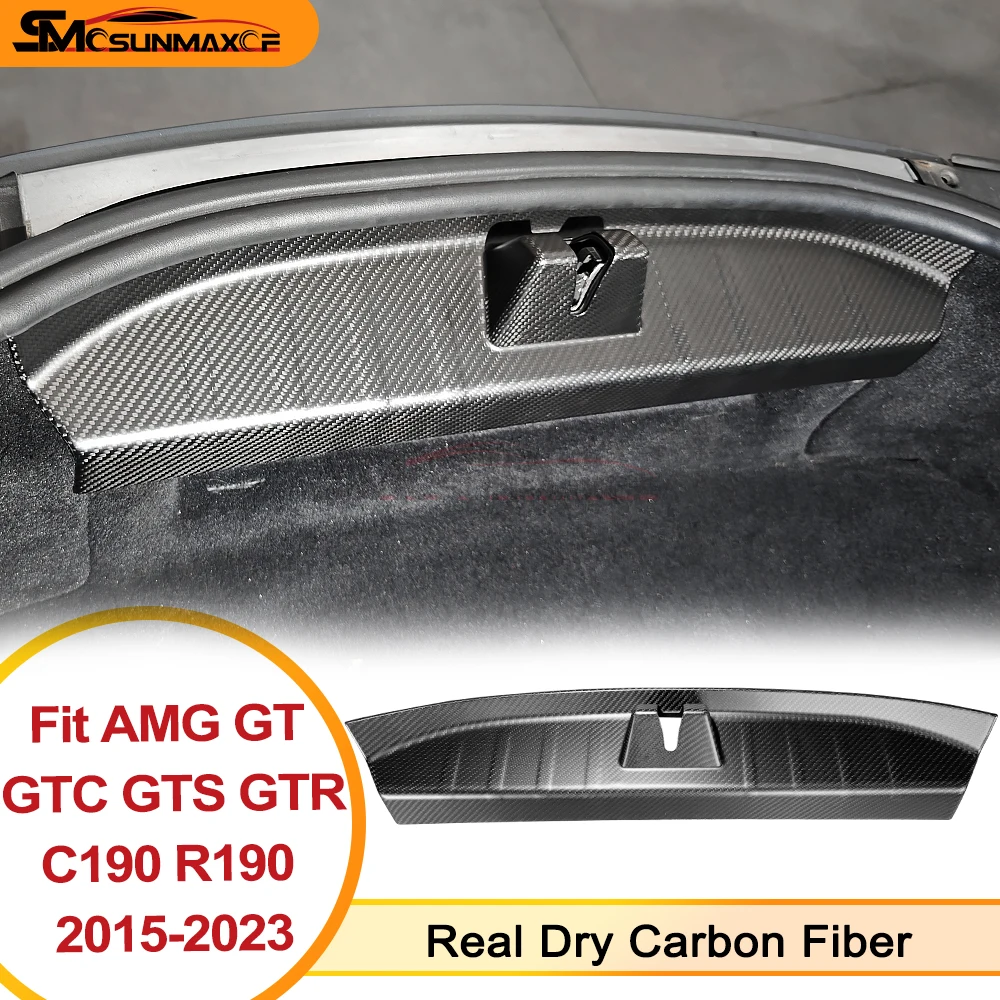 For Benz AMG GT C190 R190 GTC GTS GTR 2Doors Real Dry Carbon Fiber Trunk Floor Cover Sticker Car Exterior Accessories
