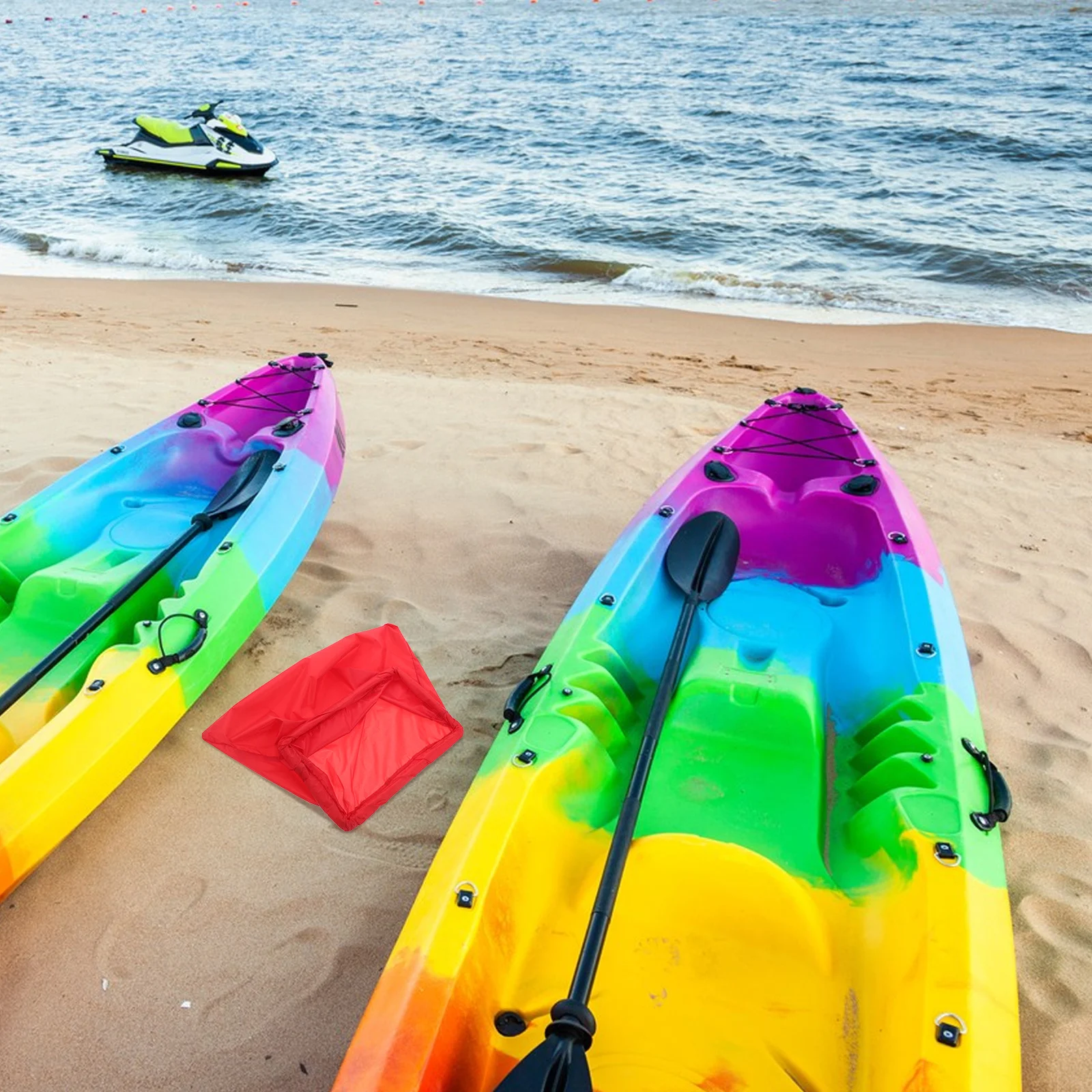 

Square Kayak Hatch Cover Red Pocket Waterproof Marine Deck Storage Bag Sealed Lid Kayak Deck Plate Fishing Gear Bag