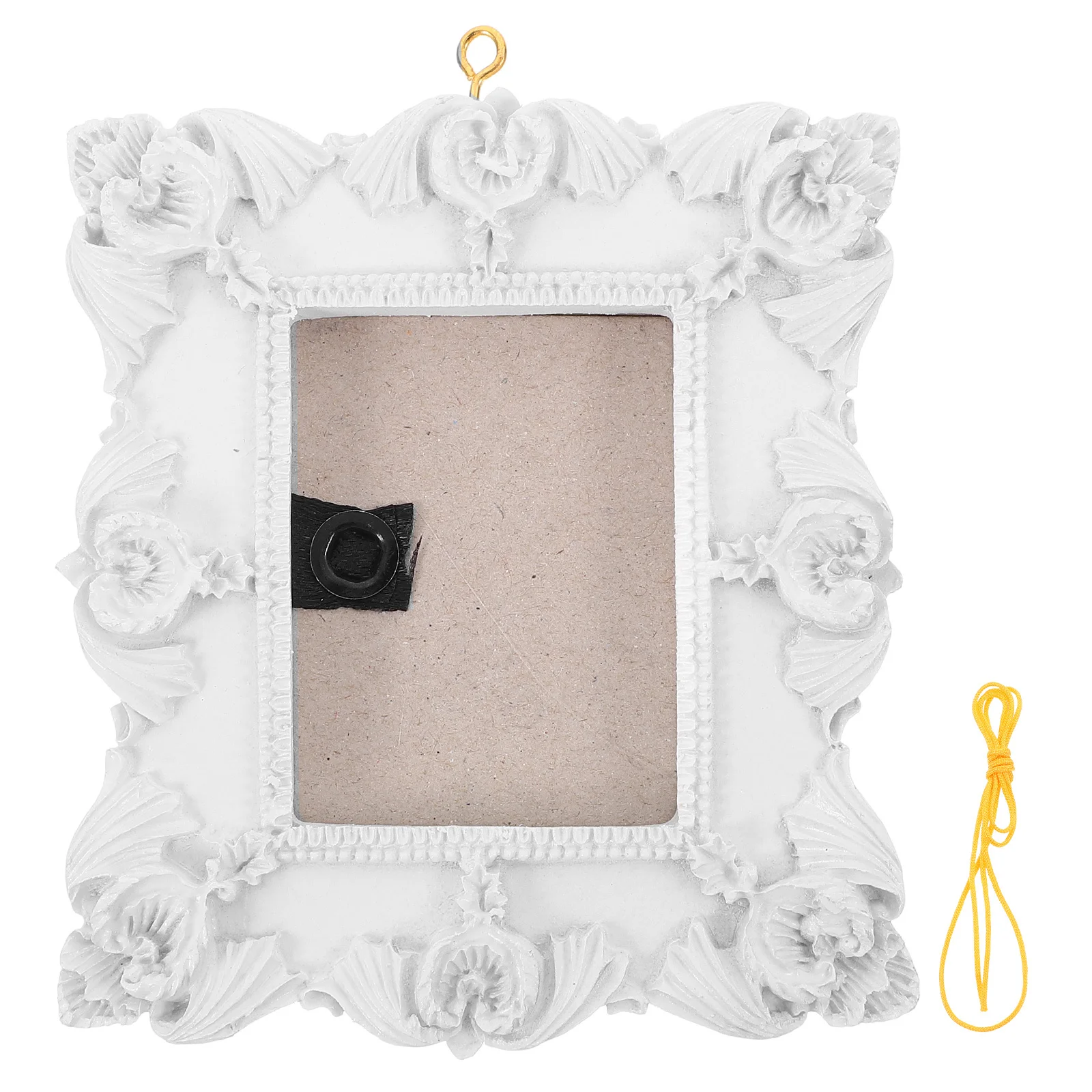 

Vintage Embossed Picture Frame Ornament 3D Christmas Tree Hanging Decor for Holiday Party Home Wall Table Display White