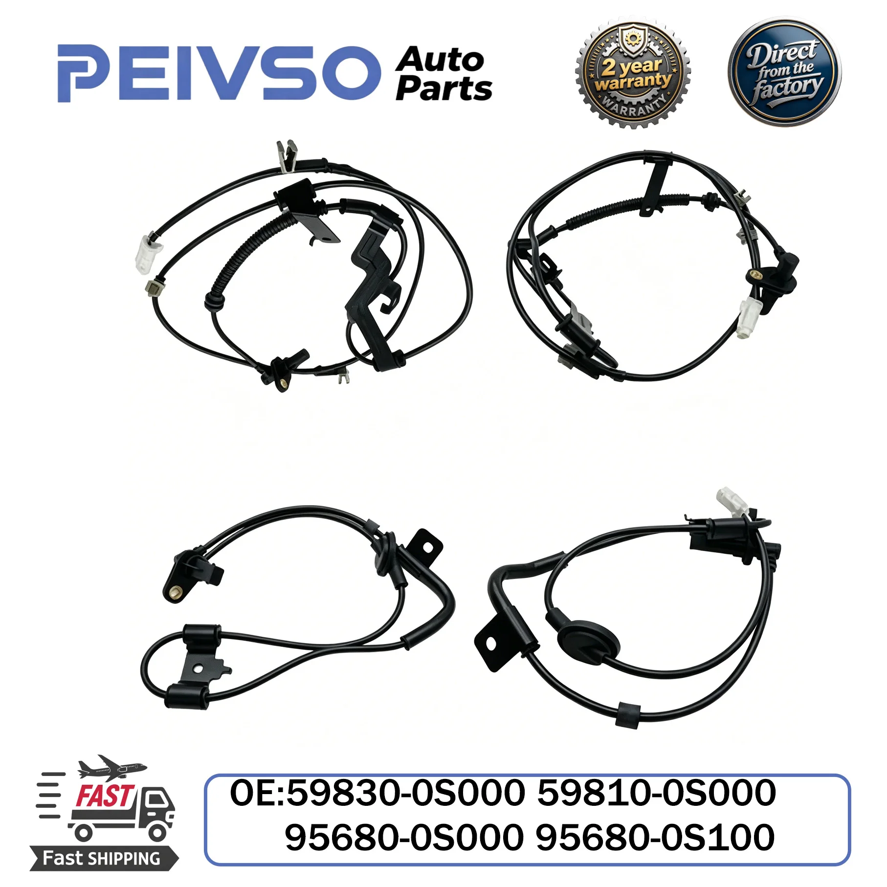 

PEIVSO New 59830-0S000 59810-0S000 Front Rear Left/Right ABS Wheel Speed Sensor For Kia Cerato 95680-0S000 95680-0S100