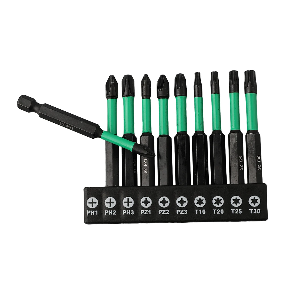 10pcs 70mm Non-slip Cross Screwdriver Set PH PZ Trox Batch Head Screwdriver For Electrician Circuit Breakers Socket Switch Tools