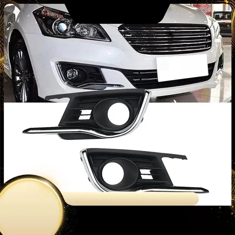 Front Bumper Fog Light Cover With Chrome Trim Strip For Suzuki Ciaz 2015-2017 Car Fog Lamp Grille Bezel-A74F