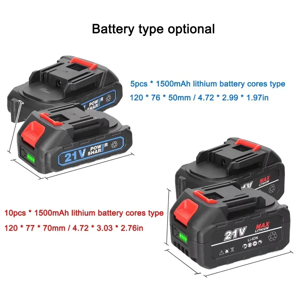 21V Rechargeable Lithium Battery  Electric Power Tool Replacement Battery with Indicator for Makita 21V Tool Replacement Battery