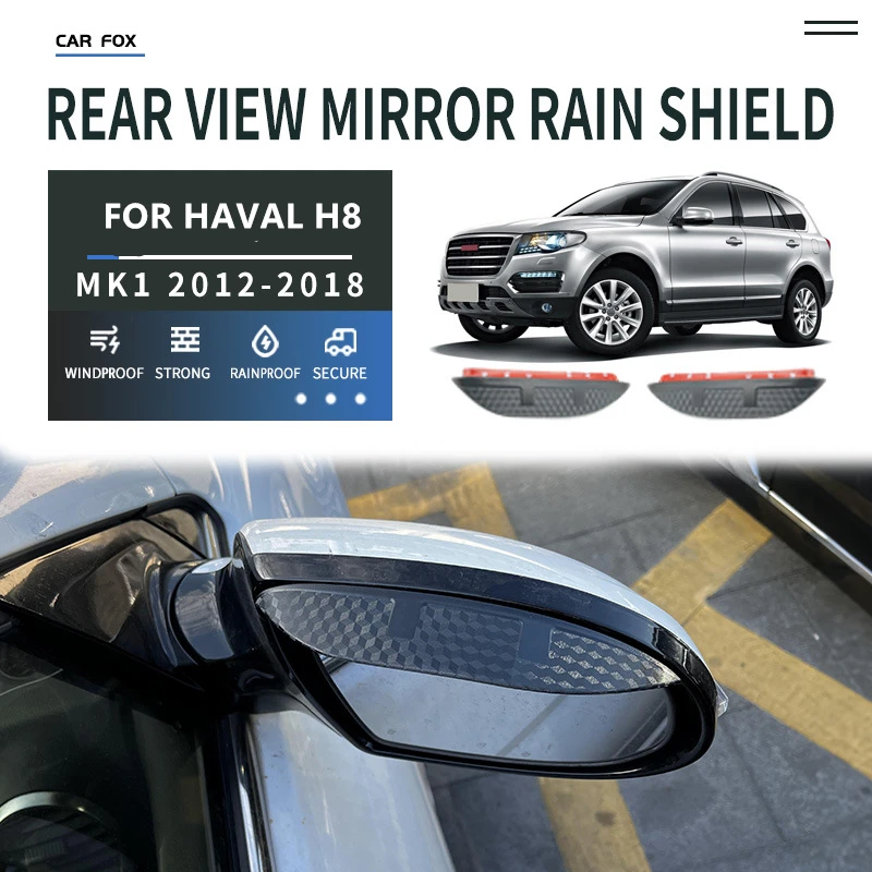 For HAVAL H8 2012-2018 Car Accessories Window Visor Vent Shade Rain Sun Wind Guard Deflectors with Chrome Trims Shelters