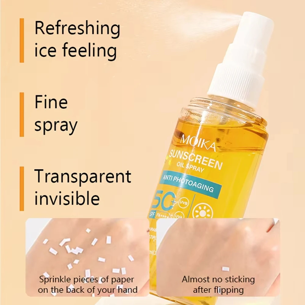 Invisible Sunscreen Spray SPF50+ Lightweight & Non-Greasy Clear Texture Face & Body Sun Block 360 Degree Even Coverage