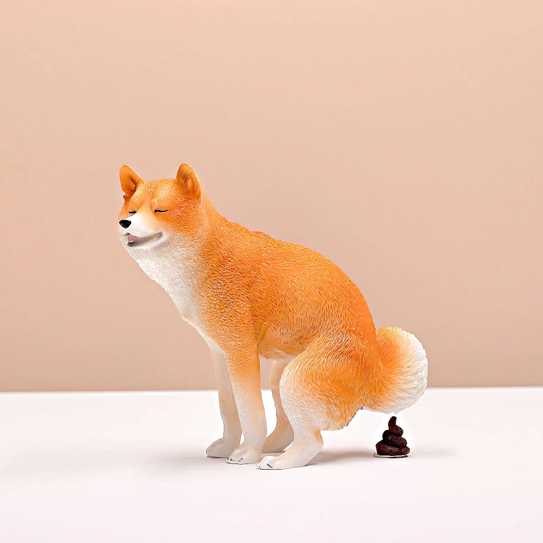 Funny Shiba Inu Resin Figurine - Pooping Dog Gift for Birthday/Christmas, Hilarious Desk Decor, Unique Present to Amuse Friends