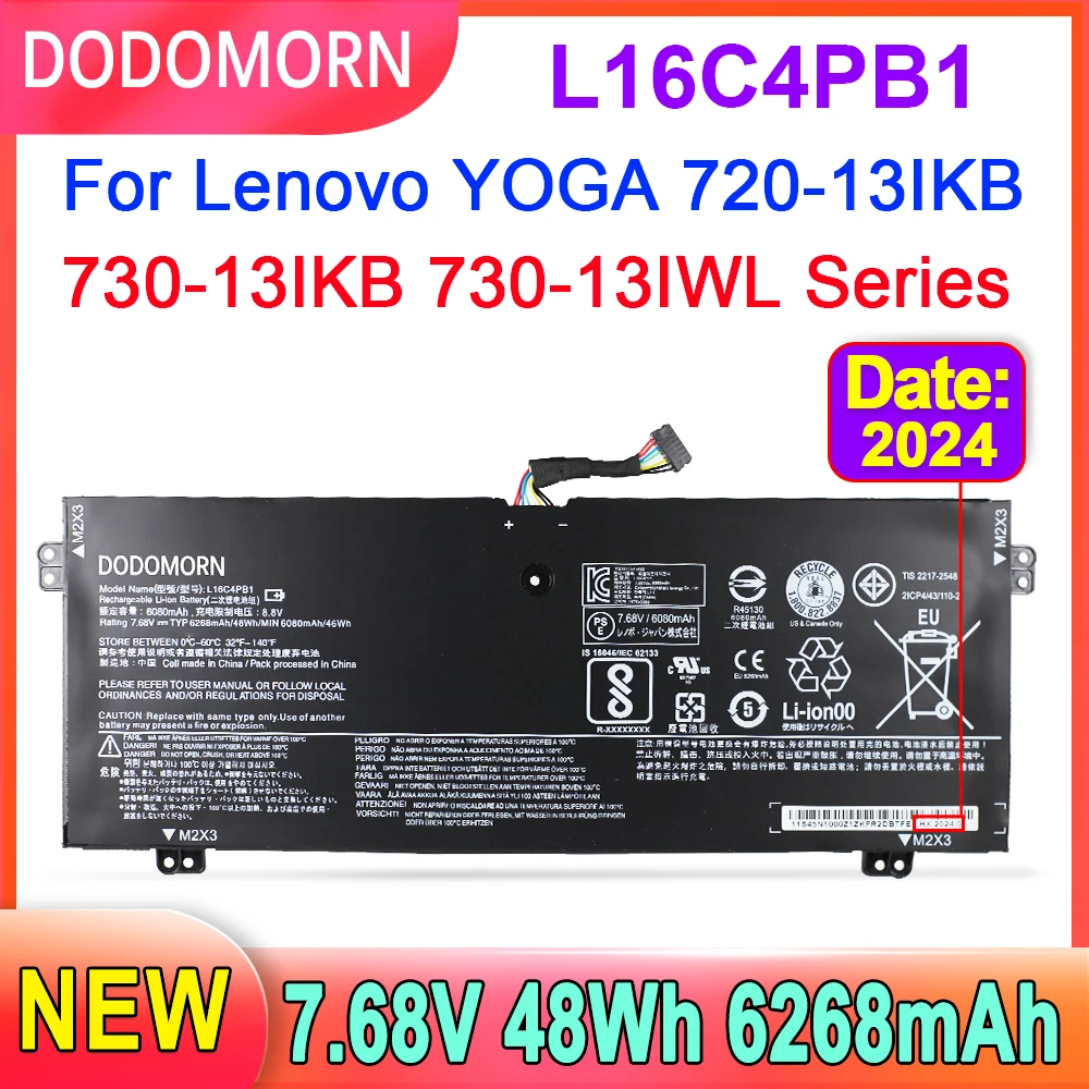 New L16L4PB1 Laptop Battery For Lenovo Yoga 720-13IKB 13IKBR 15IKB Yoga 730-13IKB L16C4PB1 L16M4PB1 5B10M52739 2ICP4/43/110-2