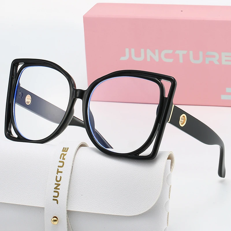 JUNCTURE 안티 블루 라이트 안경 패션 스퀘어 투명 렌즈 안경 여성 데일리웨어 오피스 독서 안경 휴일 선물