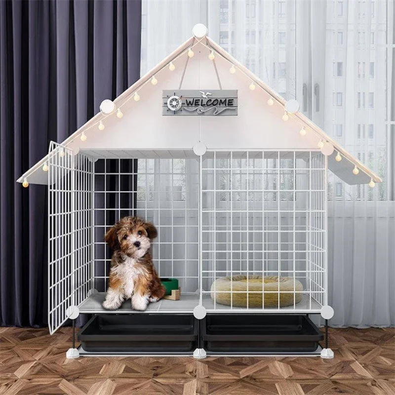 modern simple Iron Living Room Dog Houses Indoor Balcony Dogs Fences Creative Home Cat Villa Puppy Kennel Courtyard Pet Cage