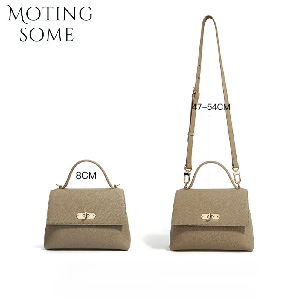 Motingsome Fashion Cowhide Leather Mini Bag Women Shoulder Genuine Leather Flap Bags Luxury Satchel Lady Daily Purses 2024 New