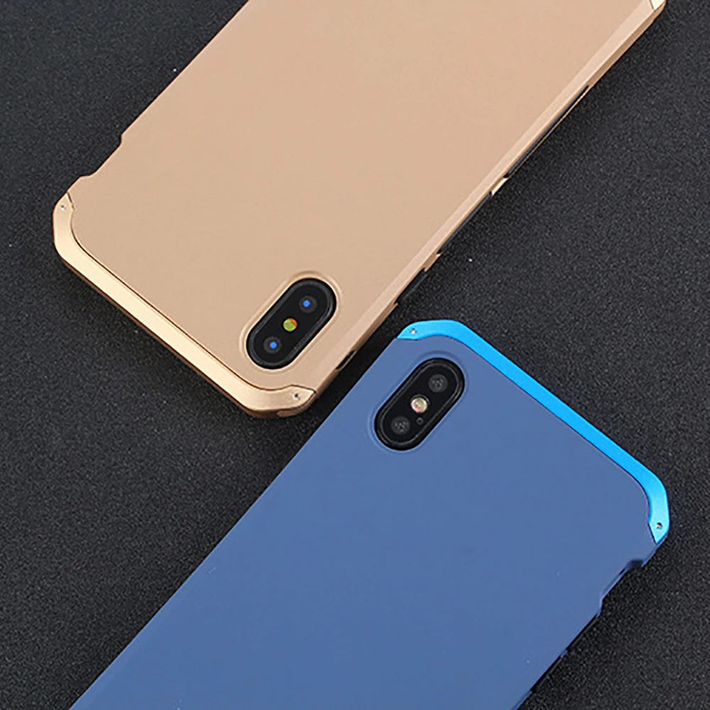 

New Anti-fall Metal Frame Plastic Back For Apple iPhone X iPhoneX Aluminum Alloy Mobile For iPhoneX Bumper Case Cover