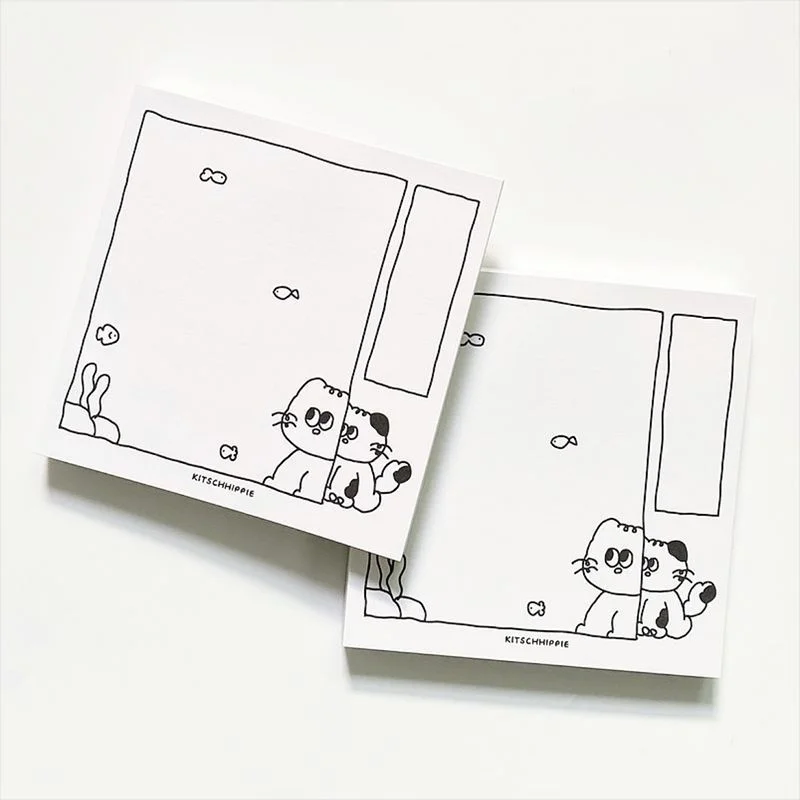 Ins Cartoon Cute Cat Bear Memo Pad Dialog Box Kawaii Mini Notepad Office Message Paper Stationery School supplies 50 Sheets