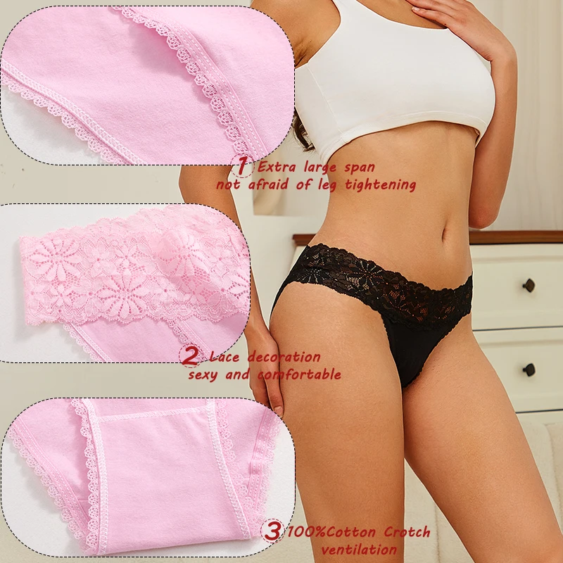 4Pcs/Set Lace Sexy Underwear Women\'s New Style Panties Low Waist Panty Yoga Fitness Trackless Women\'s T-pants Intimates Lingerie