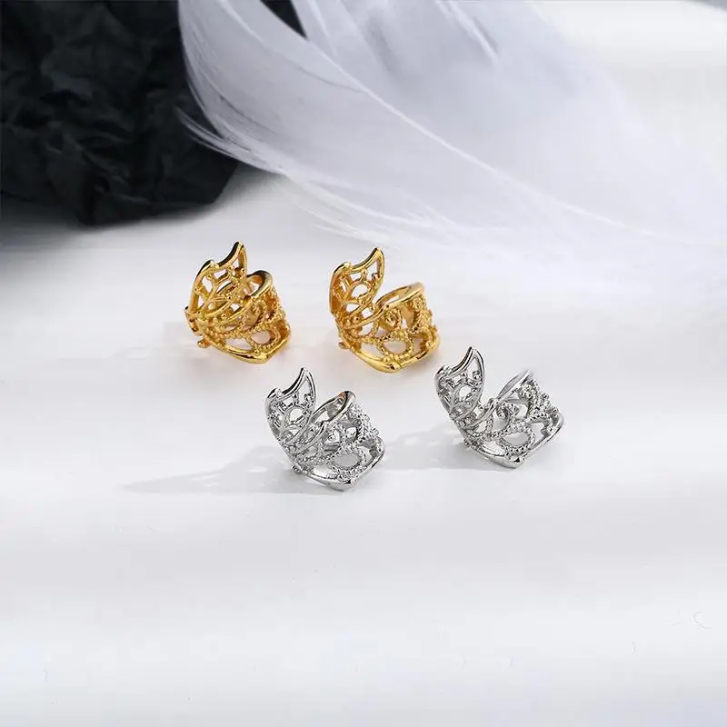 Pendientes de Piercing falso para mujer, pendiente de mariposa ahuecado, Clip de cartílago de hélice de Color dorado, joyería de oreja, venta al por