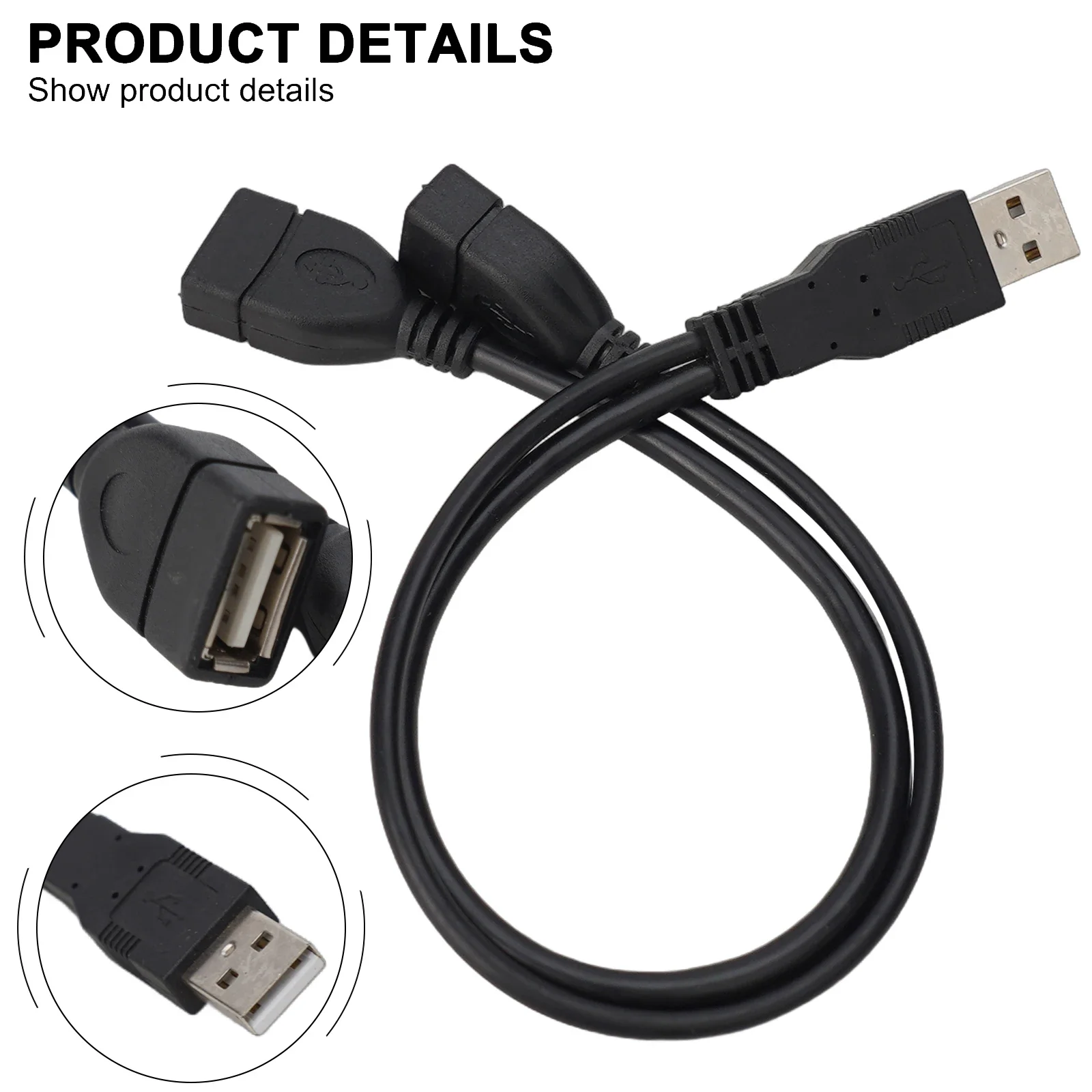 Enhanced Performance USB 2 0 A Male To 2 Dual USB Male Y Splitter Hub Power Cord Adapter Cable for Efficient Charging