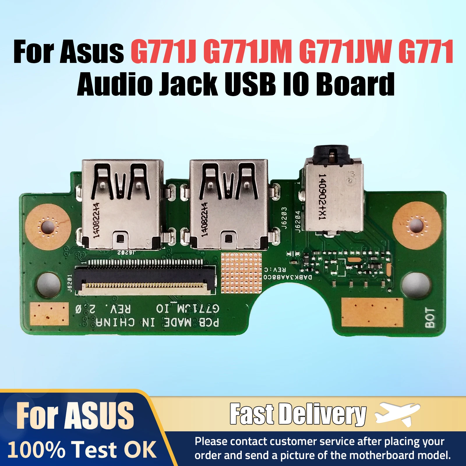 

Original For ASUS G771J G771JM G771JW G771 Audio Jack USB IO Board G771JM_IO 100% Tested Fast Ship