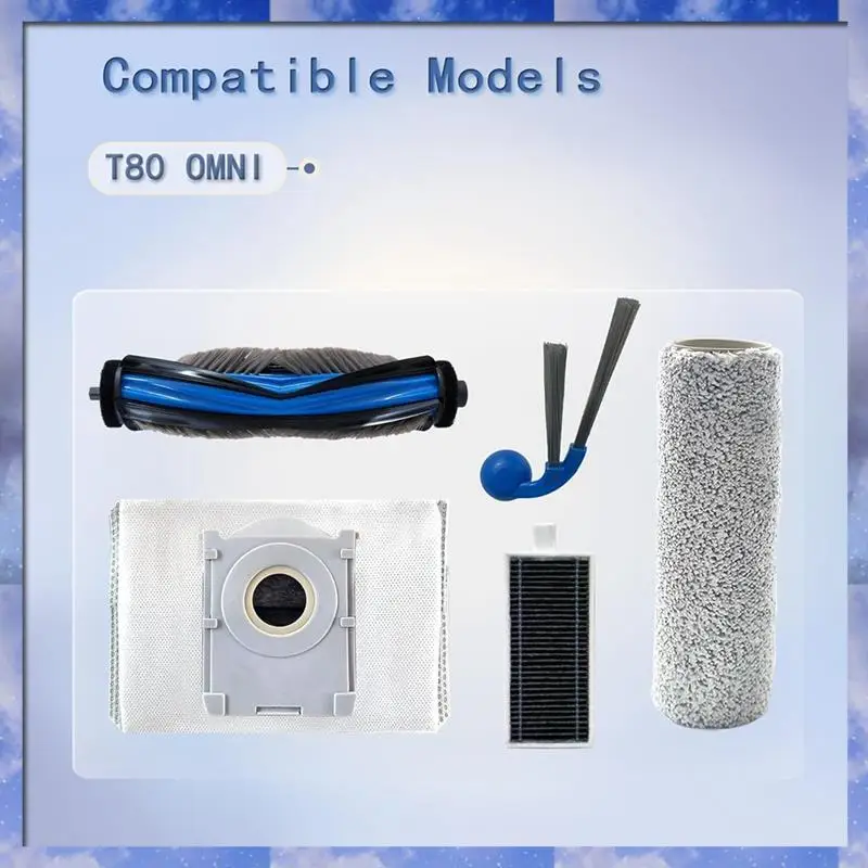 مجموعة ملحقات استبدال المكنسة الكهربائية الروبوتية تريند 2025 لـ Ecovacs T80 OMNI- أجزاء متضمنة