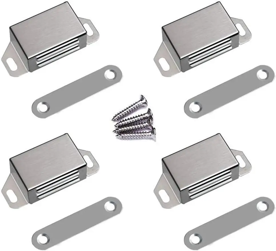 

30lb Heavy Duty Magnetic Door Catch, Stainless Steel for Cabinet & Drawer, 4-Pack