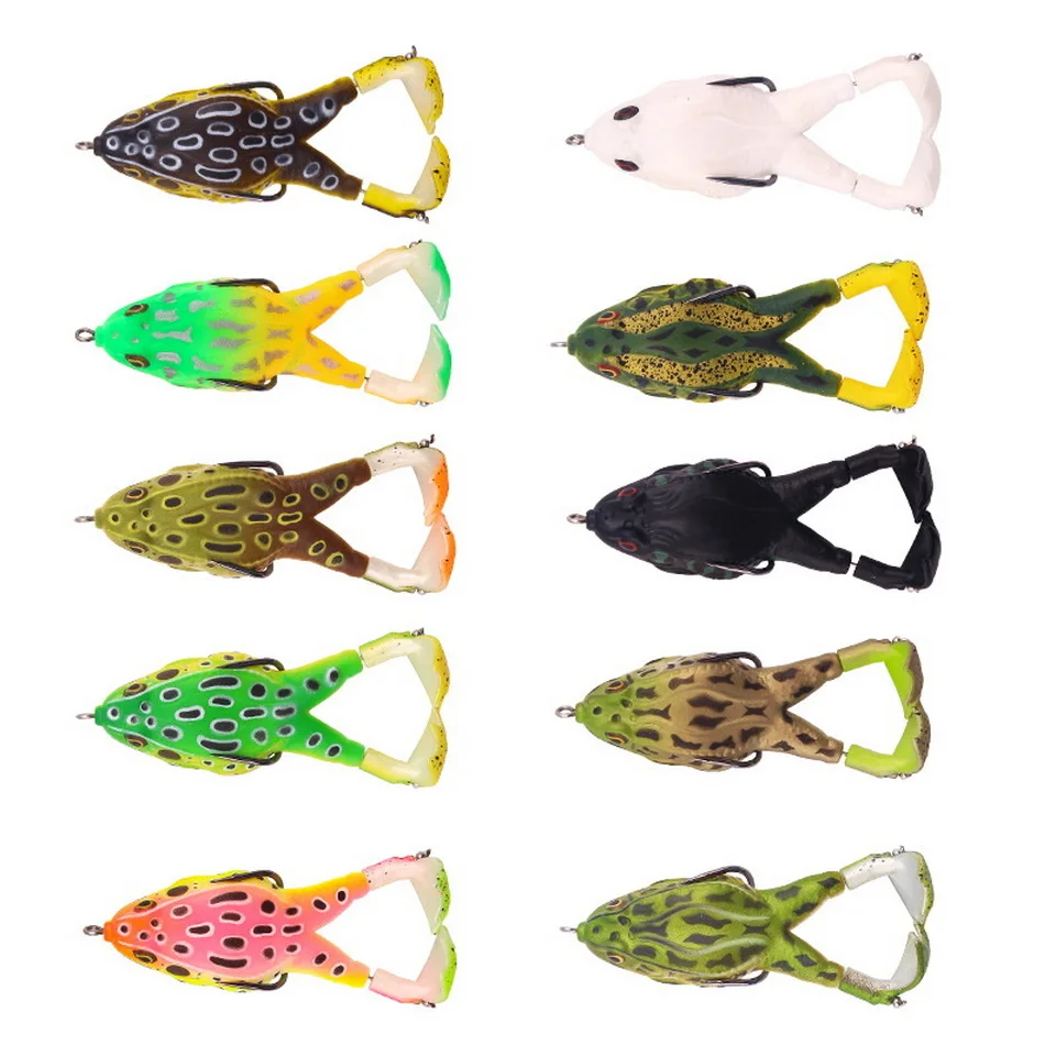 Frosch Köder Doppel Propeller Beine Silikon Weiche Köder 13,6g 16,6g Topwater Wobbler Künstliche Köder Für Bass Wels angeln Werkzeuge – Detail 1
