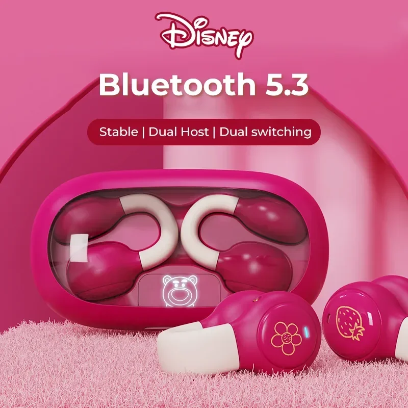 Original Disney DN12 Wireless Bluetooth 5.3 Headset Noise Reduction Gaming Headset Ear Hook Touch Control Clip Earphones